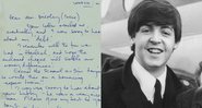 Montagem de Paul McCartney ao lado da carta - Divulgação / Tracks (esq.) - Getty Images (dir.)