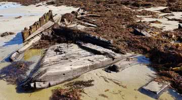Parte do naufrágio encontrado na praia de Inverloch, na Austrália - Divulgação