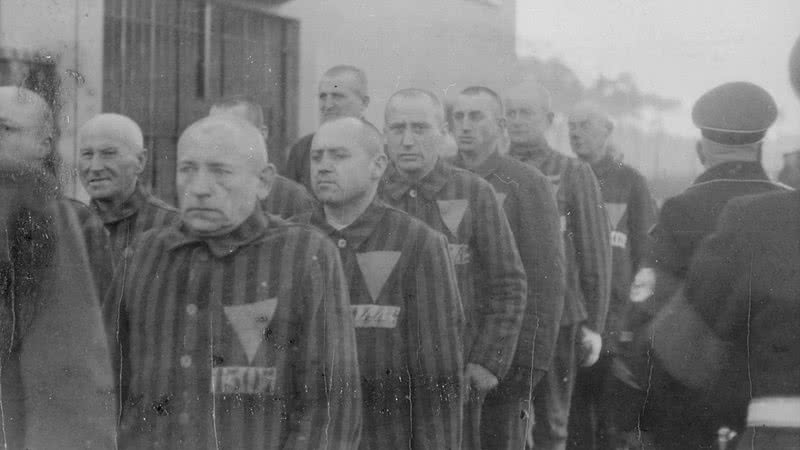 prisioneiros no campo de Sachsenhausen - Domínio Público/U.S. National Archives and Records Administration