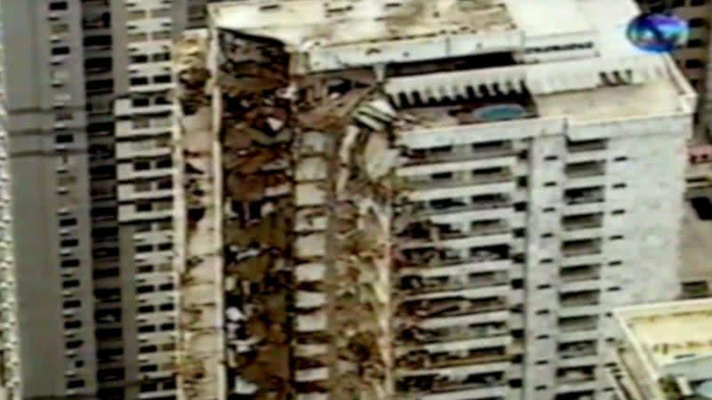 O prédio destruído em reportagem da TV Globo - Divulgação