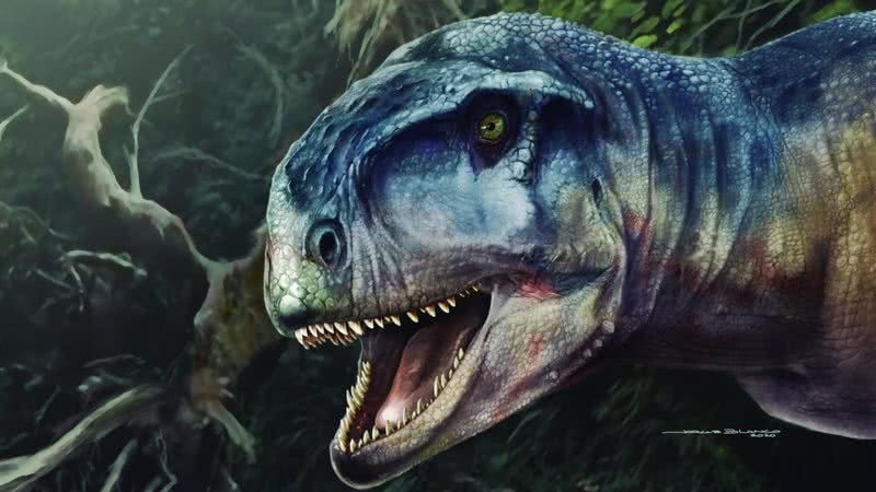 Ilustração do dinossauro encontrado - Divulgação/Jorge Blanco/Journal of Vertebrate Paleontology