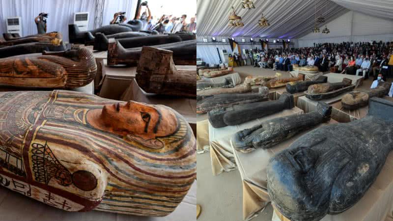 Sarcófagos encontrados no Egito - Divulgação - Ministério de Antiguidades do Egito