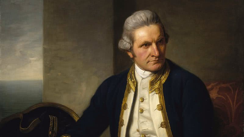 Retrato do capitão James Cook, por Nathaniel Dance - National Maritime Museum/Wikimedia Commons