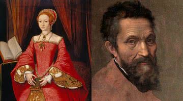 Rainha Elizabeth I e Michelangelo, respectivamente - Domínio Público, via Wikimedia Commons