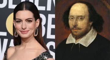 Fotografia de Anne Hathaway e pintura de William Shakespeare - Getty Images/ Domínio Público/ Creative Commons/ Wikimedia Commons