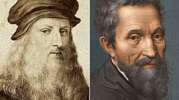 Retratos de Leonardo da Vinci e Michelangelo, respectivamente - Domínio Público e Getty Images