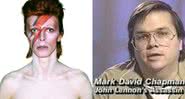 David Bowie na capa de "Aladdin Sane" e Mark Chapman, assassino de John Lennon - Divulgação/RCA Records/Vídeo/CNN