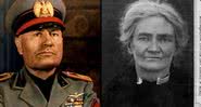 Montagem com fotografias de Mussolini e de Violet Gibson - Divulgação / Domínio Público