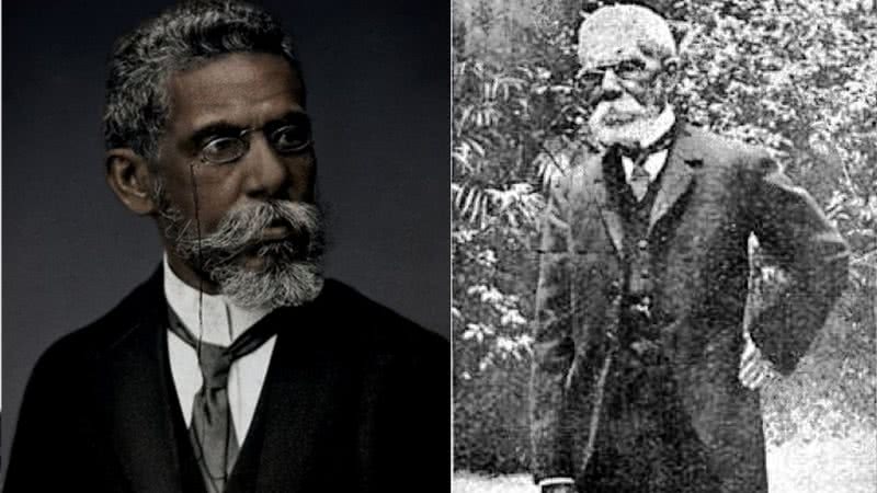 Montagem mostrando fotografia conhecida de Machado à esquerda, e a inédita à direita - Divulgação / Caras y Caretas/Hemeroteca Digital da Biblioteca Nacional de España