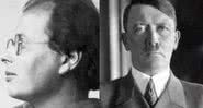 Hans Litten à esquerda, e Adolf Hitler à direita - Divulgação