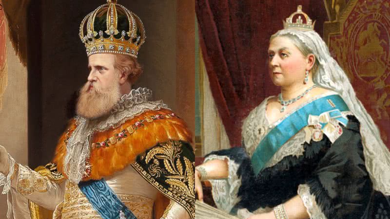 Dom Pedro II e Rainha Vitória em pinturas oficiais