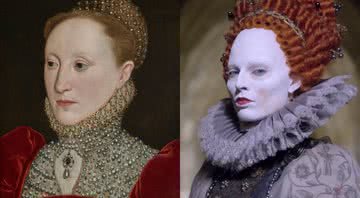 Elizabeth I em pintura oficial e no filme Duas Rainhas - Wikimedia Commons - Divulgação