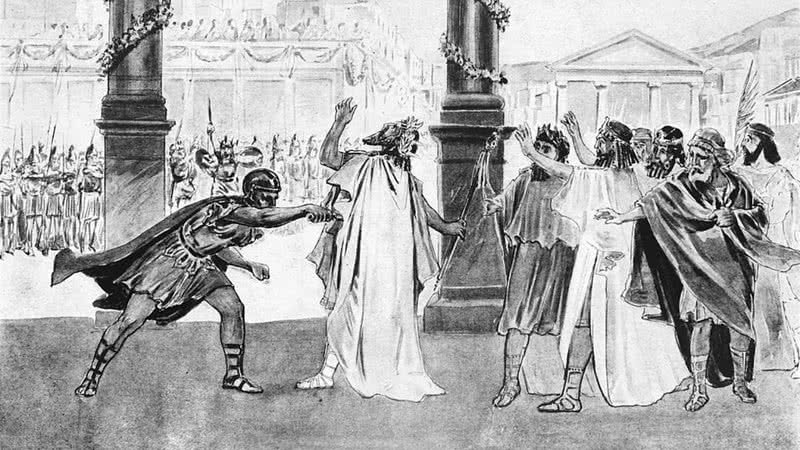 Ilustração do século 19 que mostra o assassinato de Felipe II - Wikimedia Commons