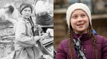 Fotografia da garota canadense e da jovem Greta Thunberg - Biblioteca da Universidade de Washington/ Getty Images