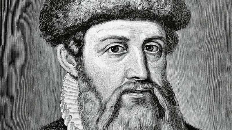 Johannes Gutenberg, inventor da prensa - Domínio Público, via Wikimedia Commons