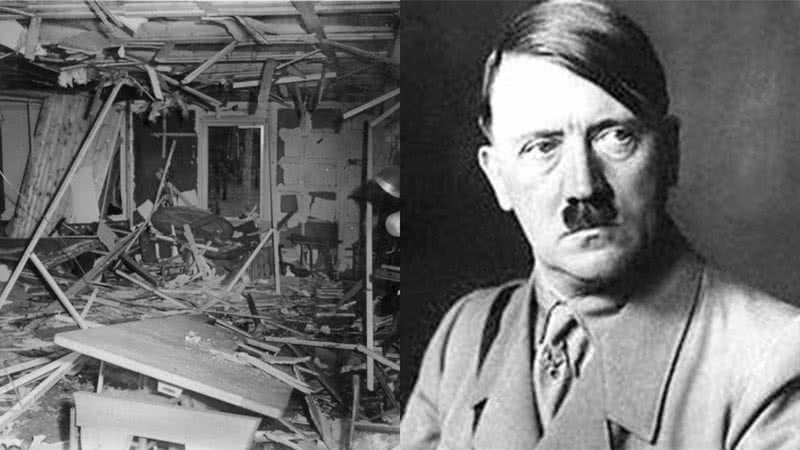Os rastros da operação (à esqu.) e Hitler (à dire) - Wikimedia Commons