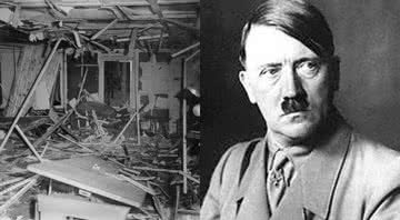 Os rastros da operação (à esqu.) e Hitler (à dire) - Wikimedia Commons