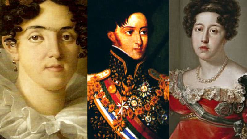 Maria Teresa, Dom Miguel I e Maria Isabel, respectivamente - Wikimedia Commons