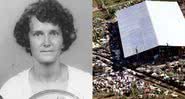 Laura Johnson (à esqu.) e vista aérea de Jonestown (à dir.) - Divulgação - Getty Images