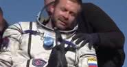 Klim Shipenko, após retornar do espaço - Divulgação / Youtube / Guardian News