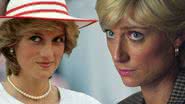 A princesa Diana e Elizabeth Debicki (a Lady Di em The Crown) - Getty Images e Divulgação/Netflix
