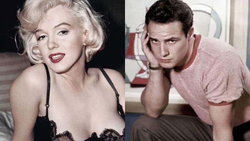 Os ícones de Hollywood Marilyn Monroe e Marlon Brando - Getty Images