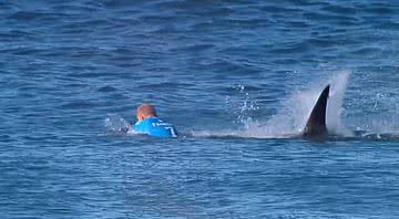 Mick Fanning escapa de tubarão durante prova - Divulgação / WSL