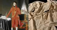 Napoleão Bonaparte (à esq.) e camisola usada por ele (à dir.) - Jean-Auguste-Dominique Ingres  (1780-1867) / Domínio Público, via Wikimedia Commons / Maison Osenat