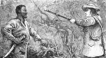 Ilustração do momento em que Nat Turner foi pego pelas autoridades - Wikimedia Commons