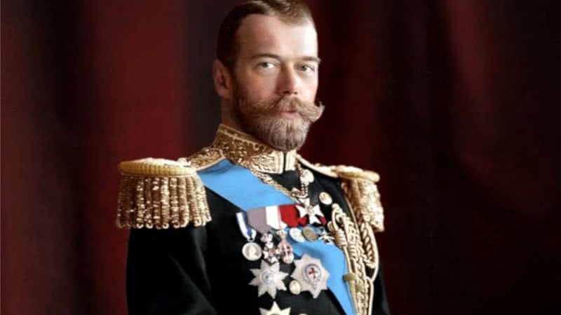 Retrato de Nicolau II colorida digitalmente - Klimbim