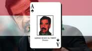 Saddam Hussein, foi considerado o homem mais procurado (ás de espadas) do Iraque - Getty Images e Domínio Público