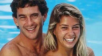 Ayrton Senna e Adriane Galisteu em psicina - Divulgação/Revista Caras