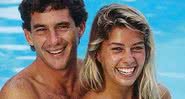 Ayrton Senna e Adriane Galisteu em piscina - Divulgação/Revista Caras