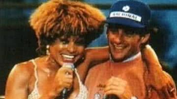 Tina Turner ao lado de Ayrton Senna - Reprodução