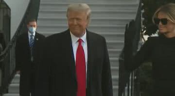 Donald Trump e a esposa Melania se despedem da Casa Branca - Divulgação/ Vídeo/ G1