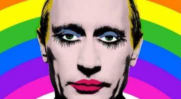 Imagem de Putin como drag, proibida na Rússia - Divulgação/Twitter