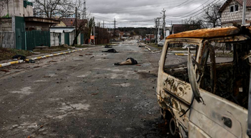 Cidade ucraniana após o massacre - Getty Imagens