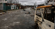 Cidade ucraniana após o massacre - Getty Imagens