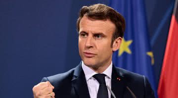 Emmanuel Macron em fevereiro de 2022 - Getty Images