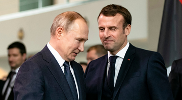 Macron e Putin se encontram em evento da ONU (2020) - Getty Images