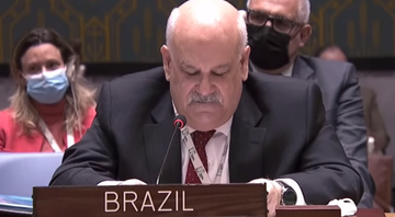 Ronaldo Costa Filho durante seu discurso sobre o conflito na ONU - Divulgação / Youtube