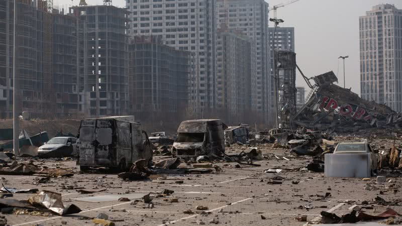 Imagem de ataque semelhante a shopping em Kiev, capital ucraniana - Getty Images