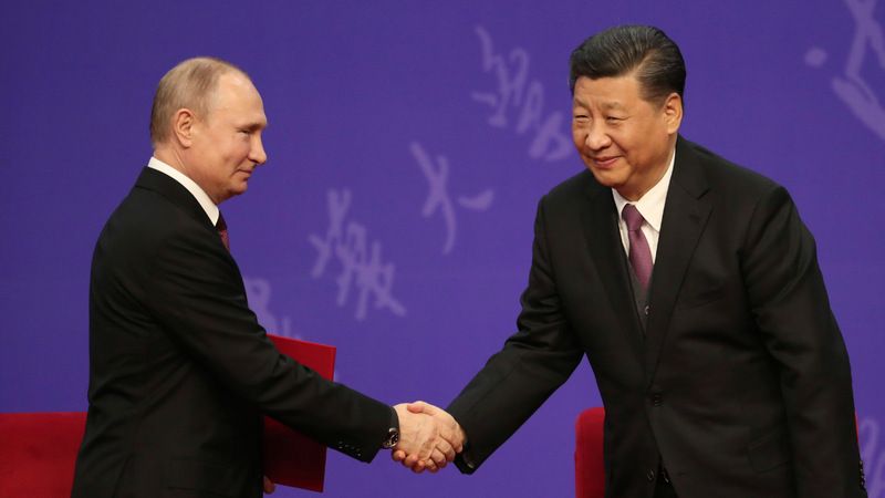 Vladimir Putin e Xi Jinping, líderes da Rússia e China, respectivamente (2019)