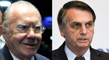 Os presidentes José Sarney e Jair Bolsonaro - Wikimedia Commons/Getty Images