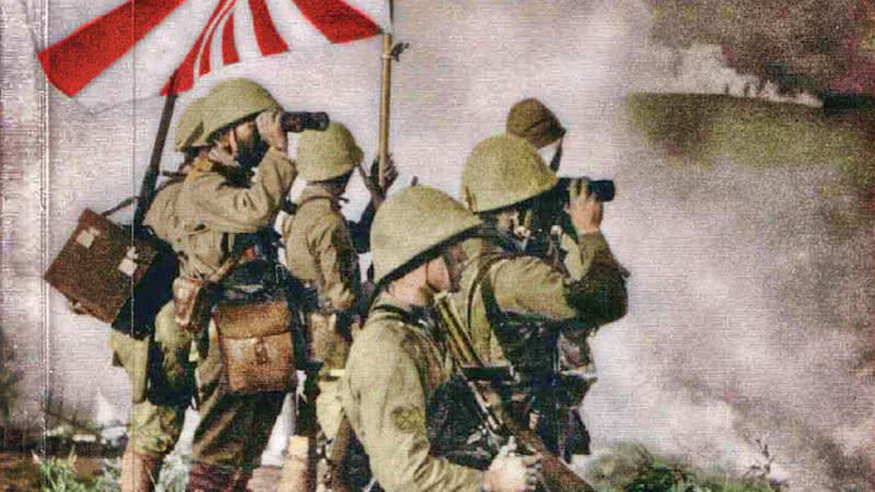 Soldados japoneses durante a guerra em foto colorizada - Wikimedia Commons