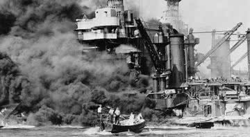 Navio norte-americano 'West Virginia' depois do ataque - Domínio Público/ Creative Commons/ Wikimedia Commons
