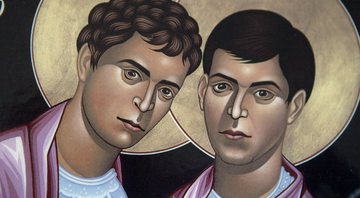 Pintura retratando os santos católicos São Sérgio e São Baco - Getty Images