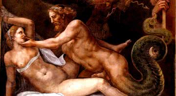 Jupiter seducing Olympias - Giulio Romano