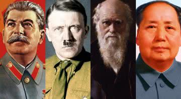 Stalin, Hitler, Darwin e Mao em montagem - Divulgação