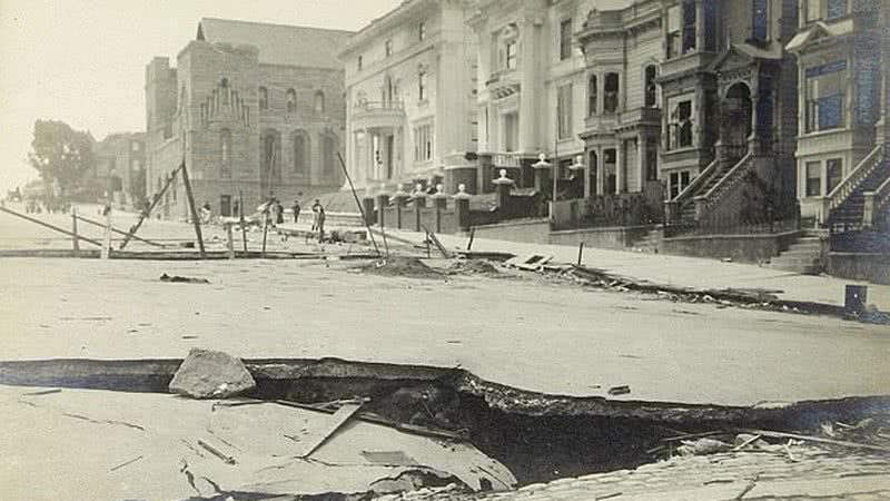 Em 1906, um terremoto de magnitude 7,9 destruiu casas e prédios em parte da Califórnia - Reprodução